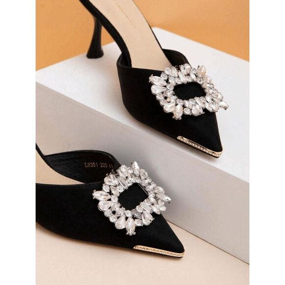 ✨💎 2pcs Rhinestone Square Buckle Shoe Jewelry Clips Decor Accessories NEW - Picture 5 of 14